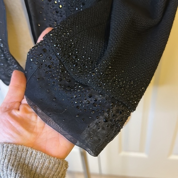 St. John Beaded Organza Trimmed Boucle Jacket Sz12 NWOT - Picture 5 of 15